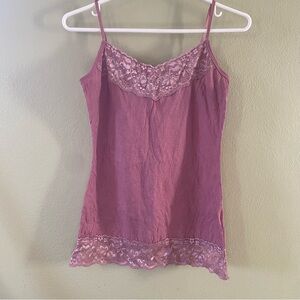 Maurices Mauve Lace Trim Cami Top